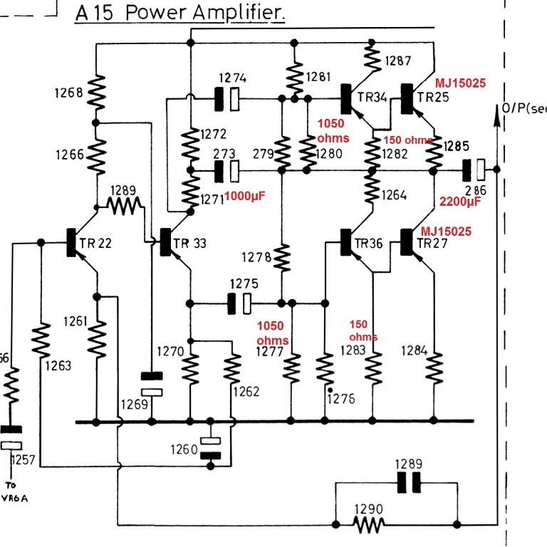 armstrong 521 schematic of A15 power amplifier